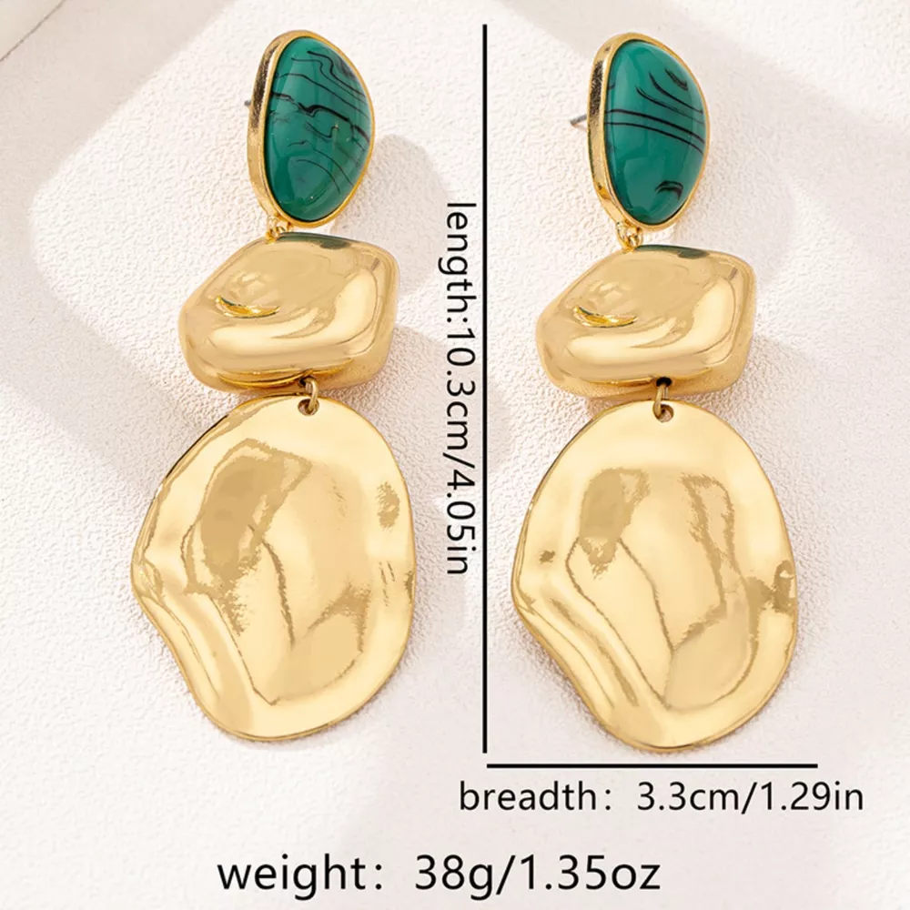 18K Gold-Plated Alloy Drop Earrings, image 5