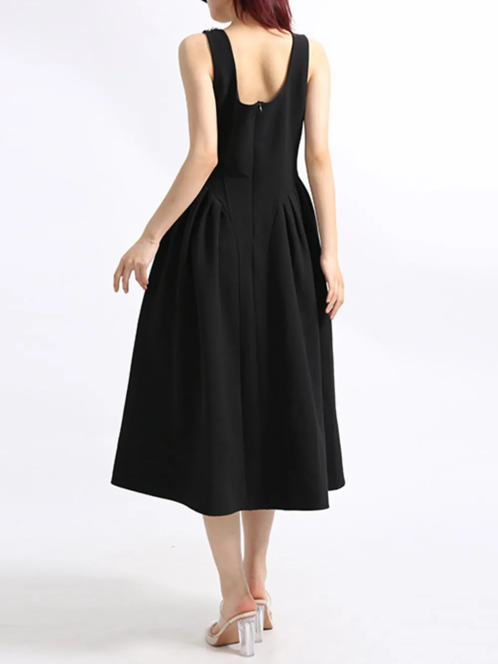 Flower Scoop Neck Sleeveless Dress, image 4