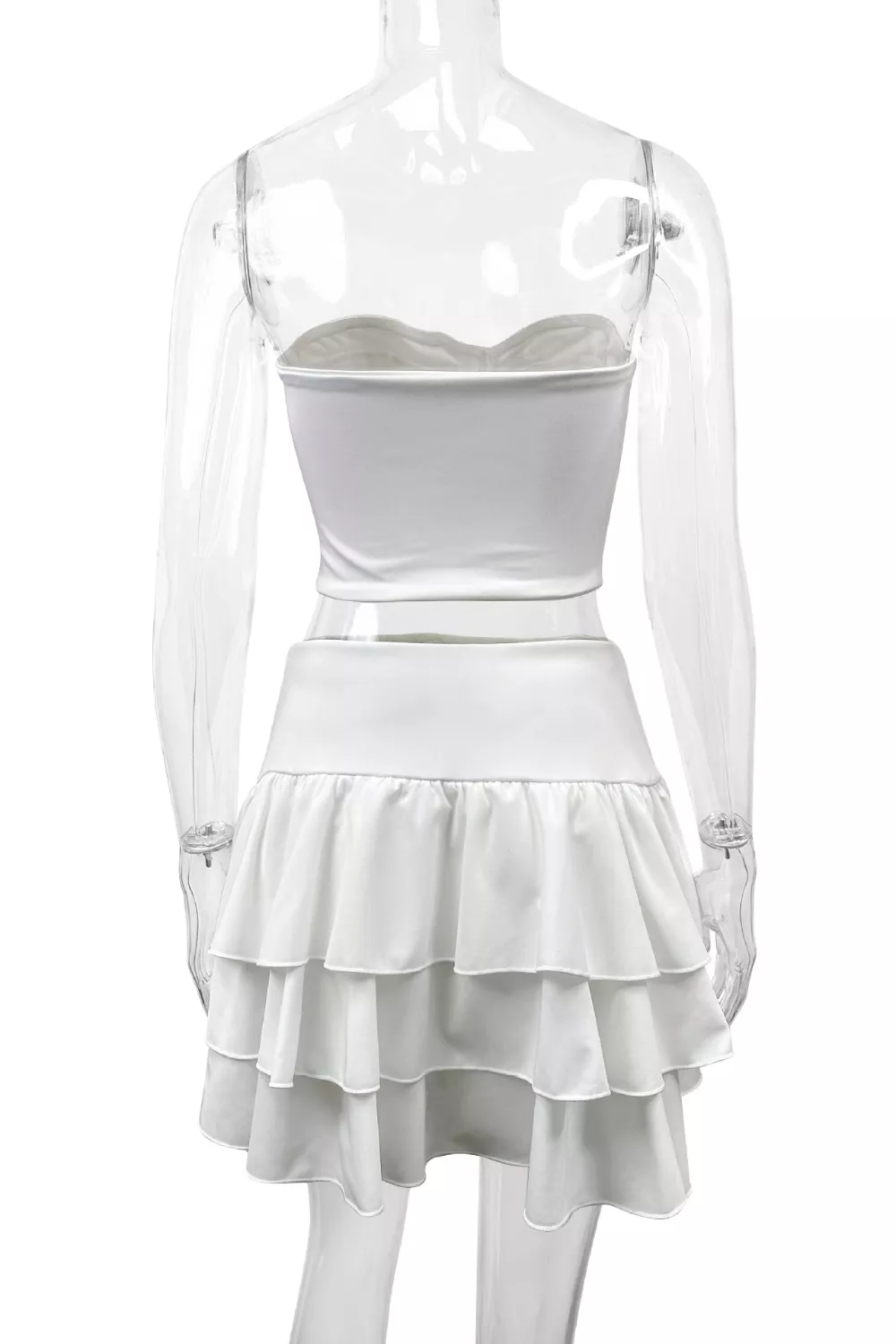 Tube Top and Ruffle Layered Skirt Set, image 7