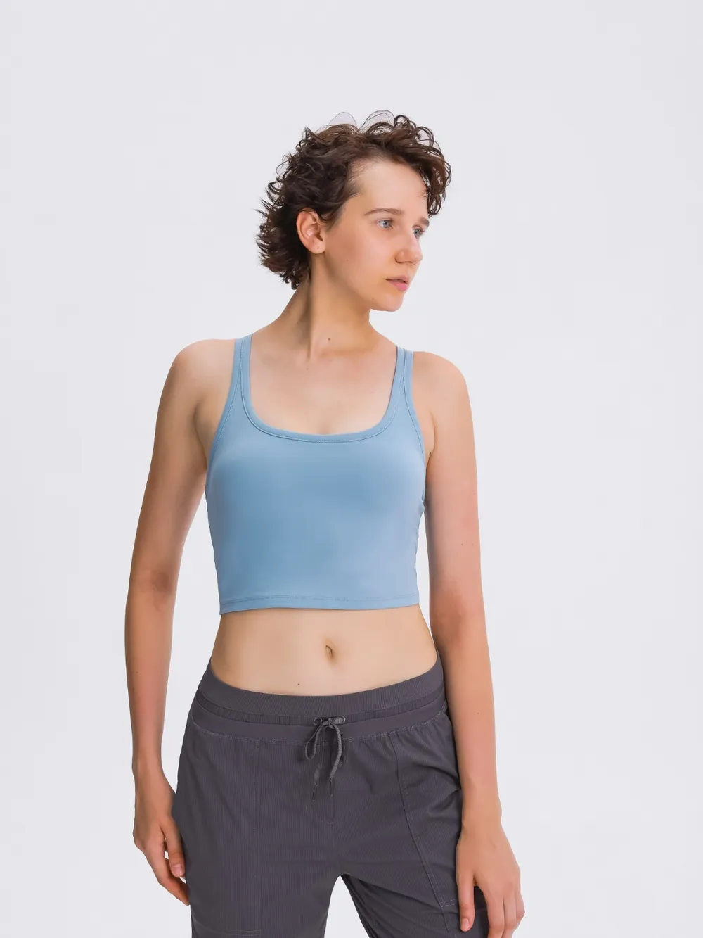 Scoop Neck Active Tank with Detachable Chest Pads, image 23