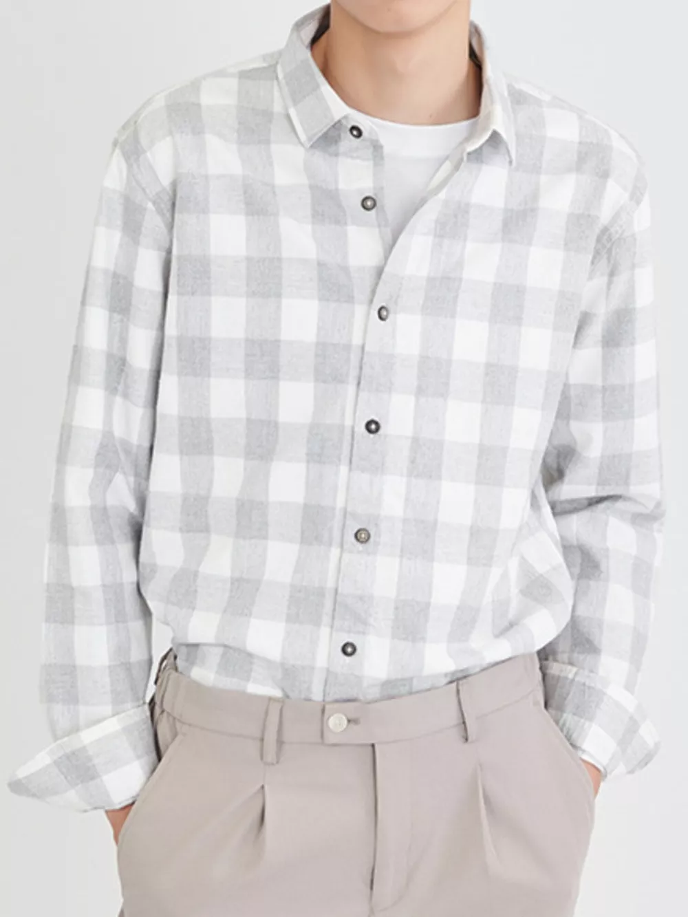 Men's Full Size Casual Plaid Button Up Shirt Plus Size, image 5