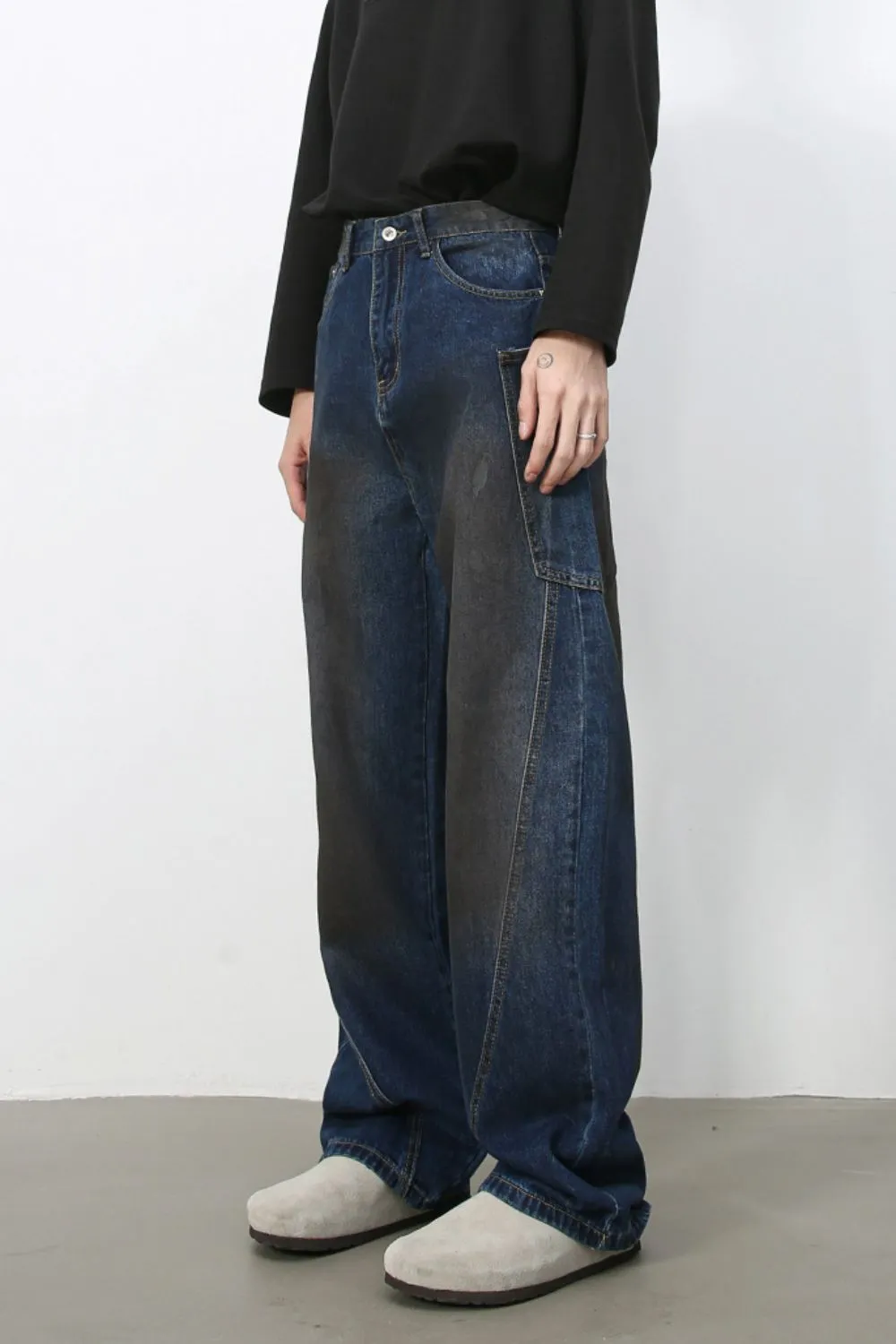 Men's Baggy Jeans with Pockets, image 4