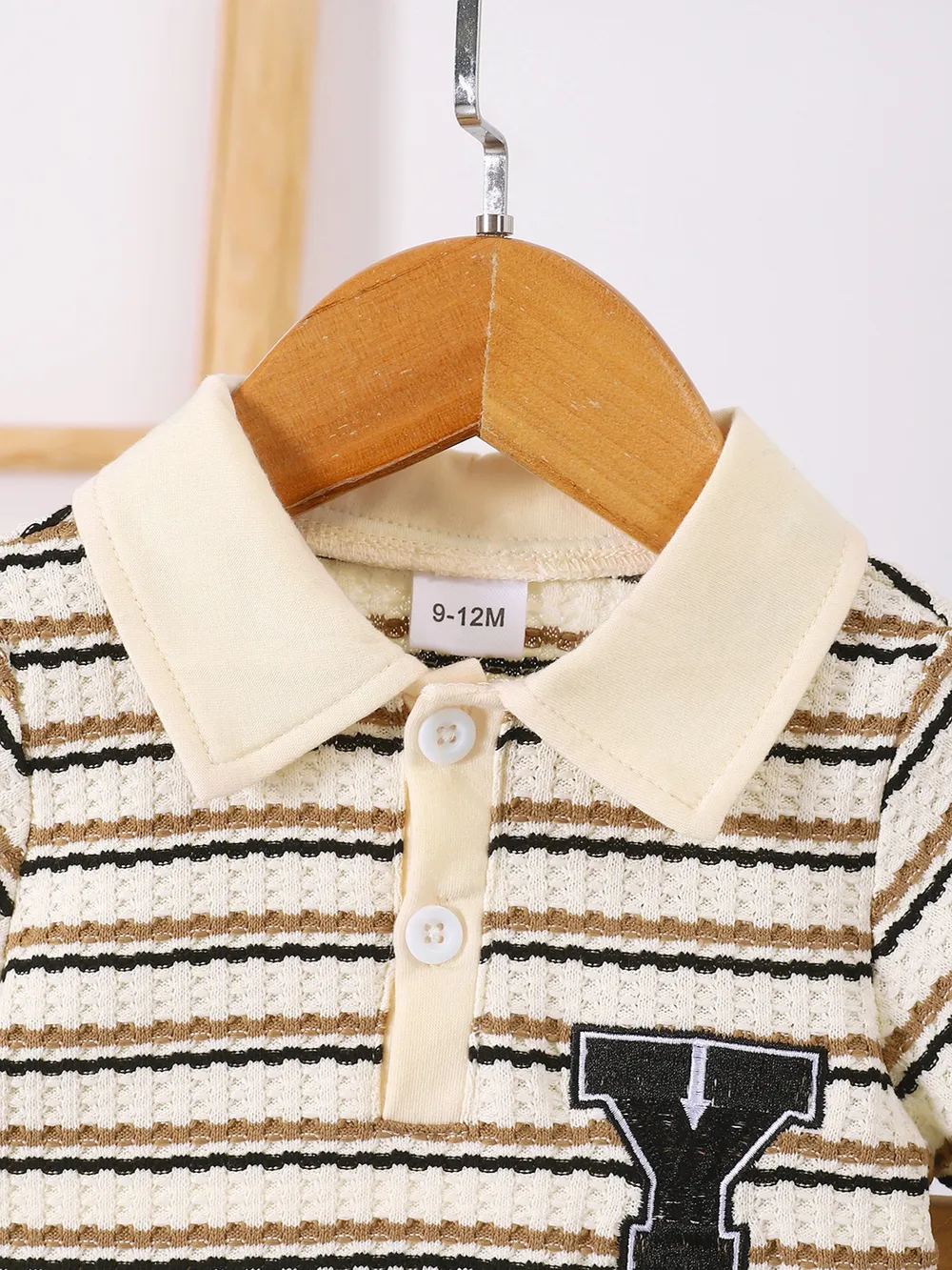Children's Striped Short Sleeve Polo and Pants Set, image 3