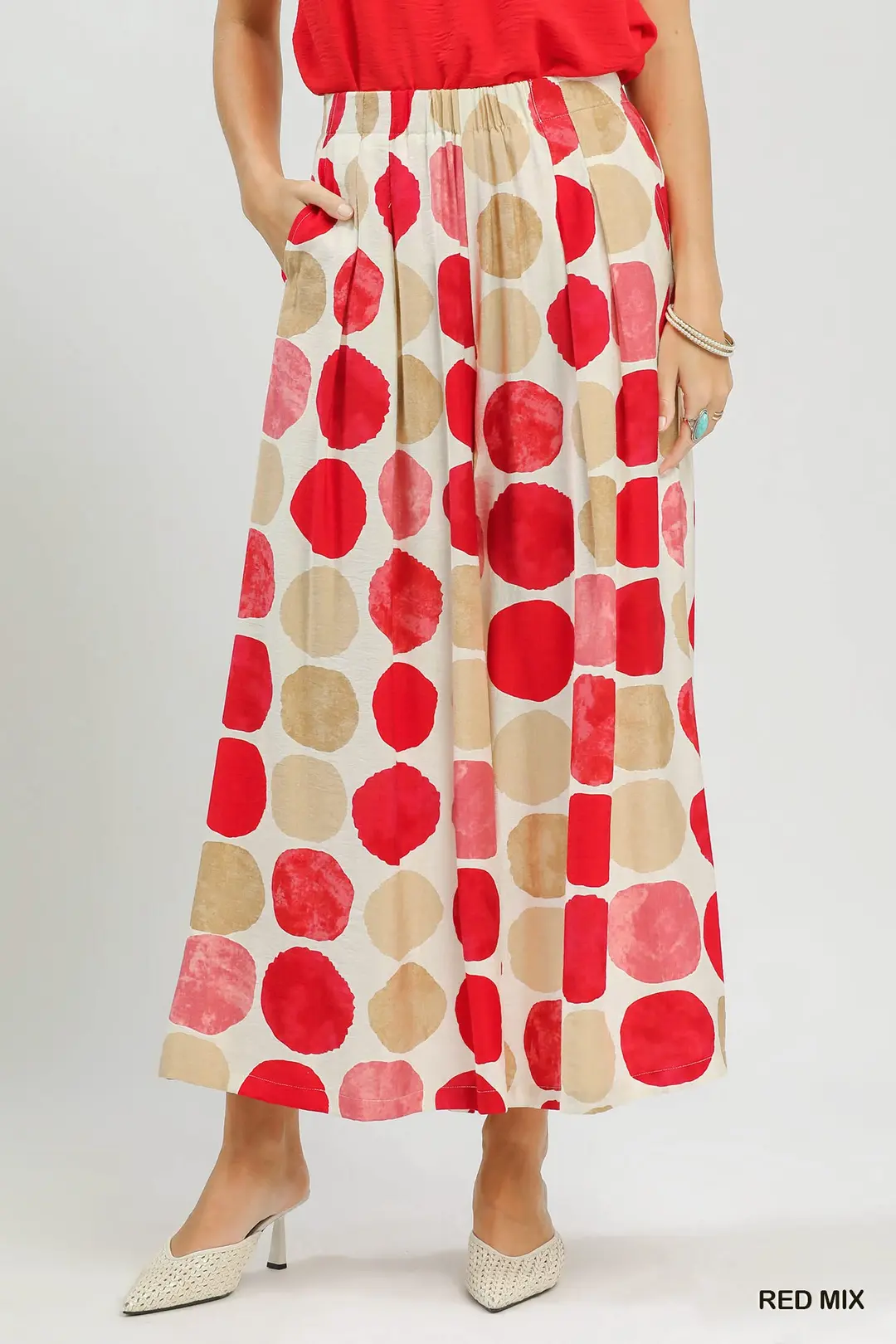 Dot Print Wide Leg Pants