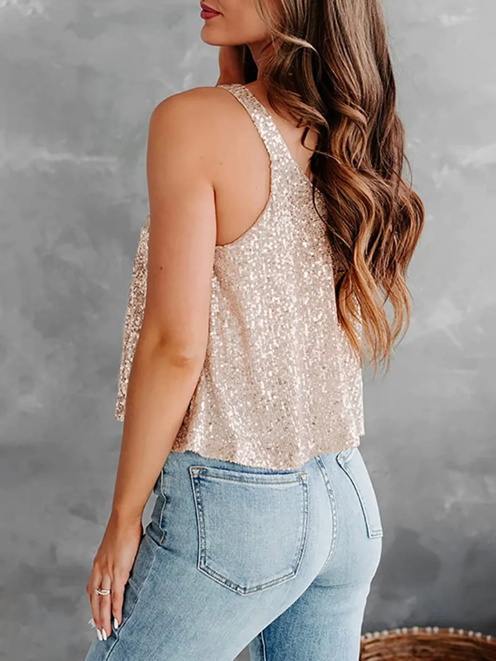 Sequin Scoop Neck Tank, image 16