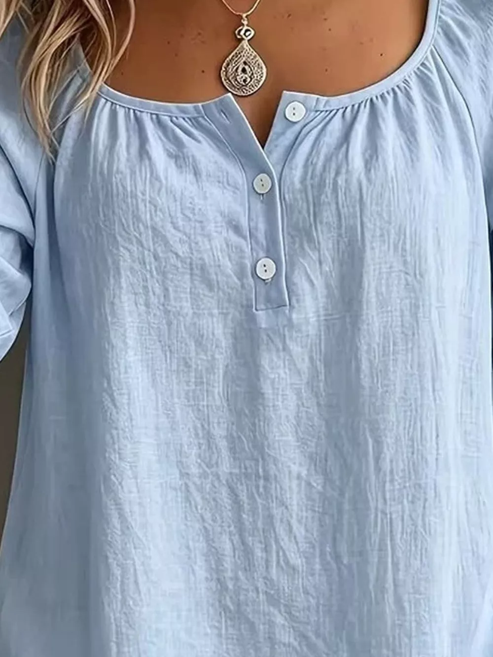 Button Detail Long Sleeve Top, image 9