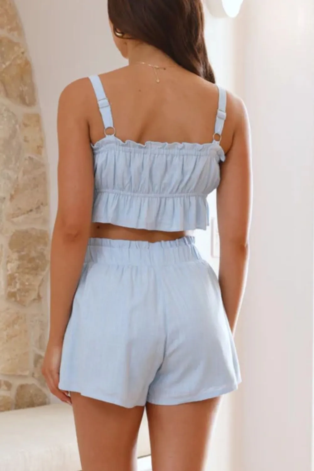 Ruffled Square Neck Cami and Shorts Set, image 21
