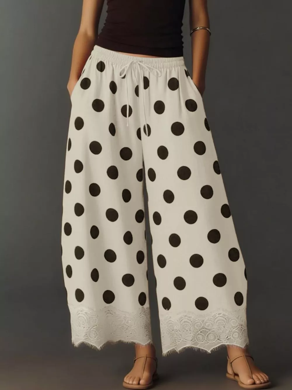 Drawstring Wide Leg Pants, image 15