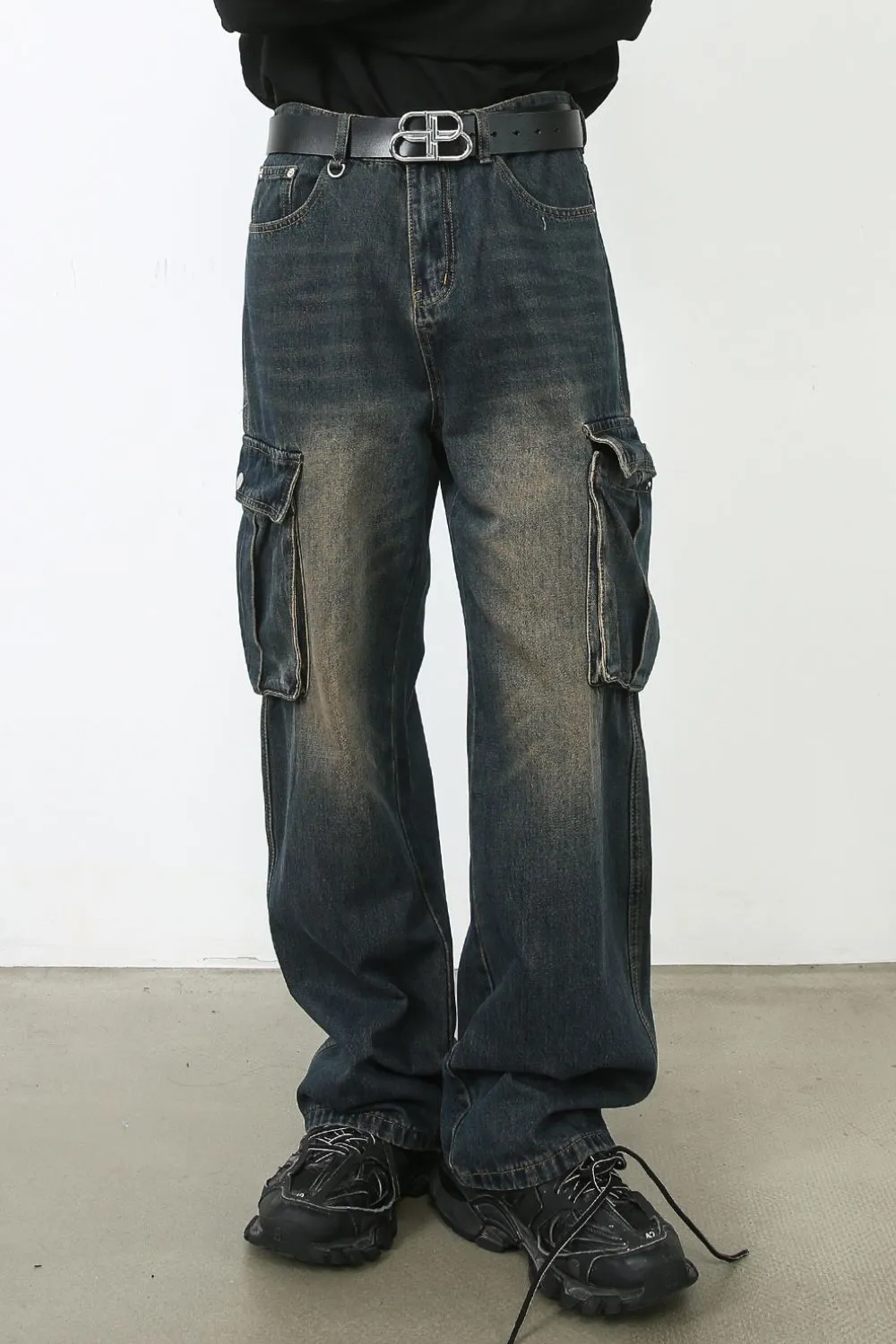 Men's Baggy Jeans with Cargo Pockets, image 2