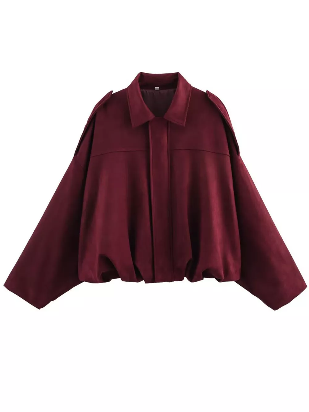 Collared Neck Dropped Shoulder Jacket, image 20