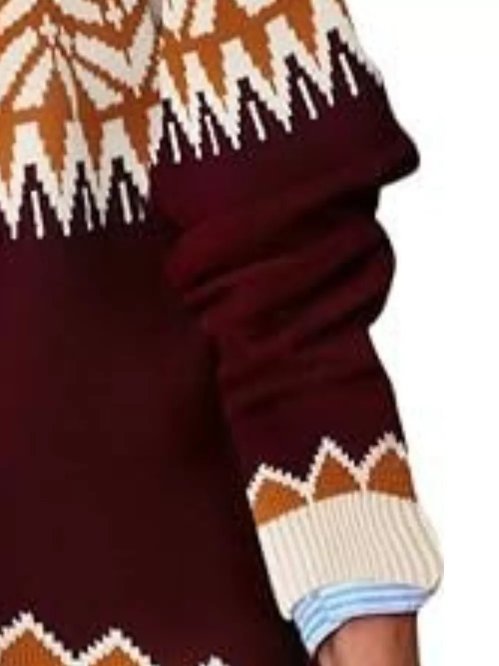 Full Size Fair Isle Patterned Long Sleeve Sweater Plus Size, image 14