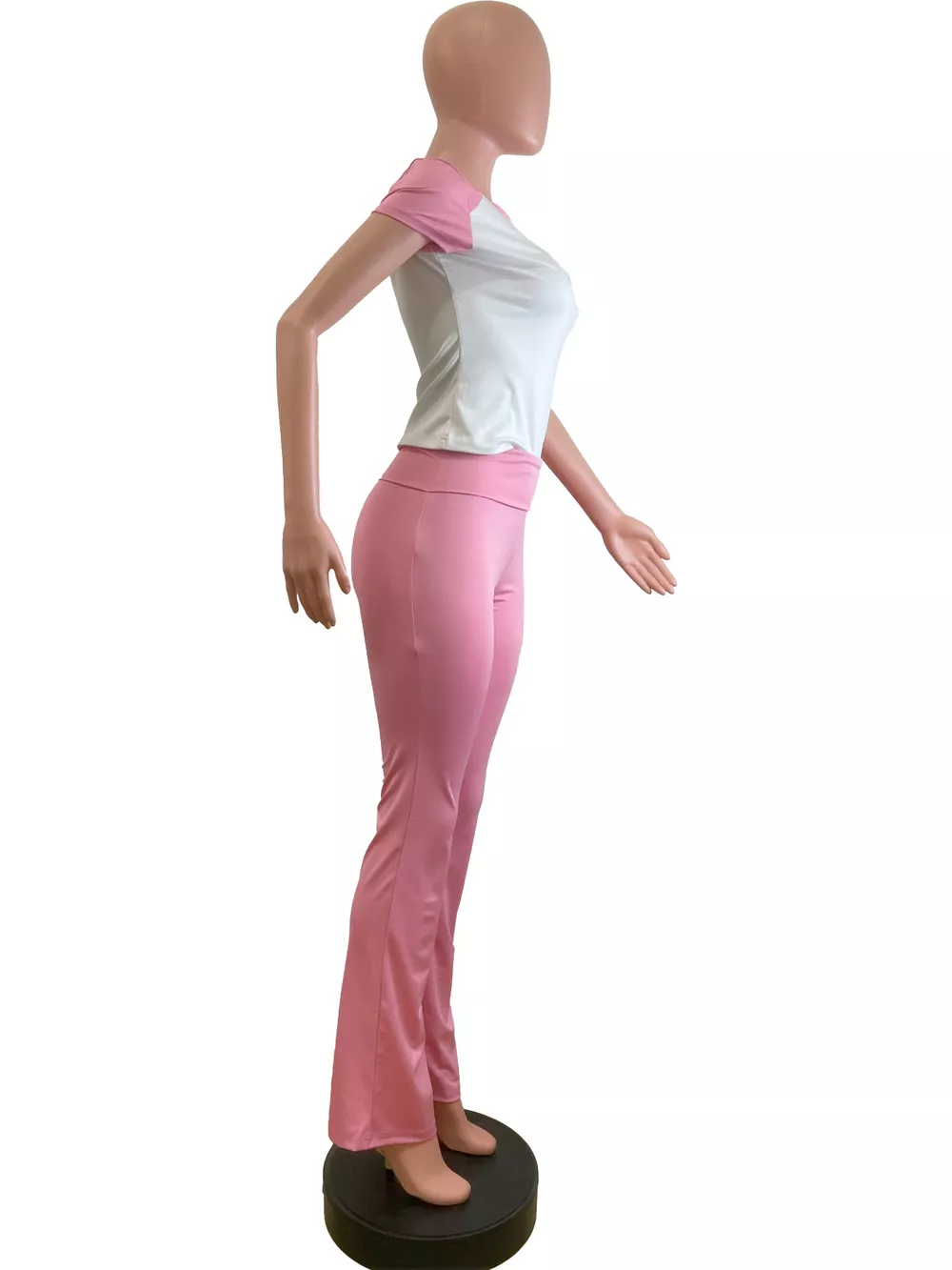 Contrast Short Sleeve Tee and Pants Set, image 3