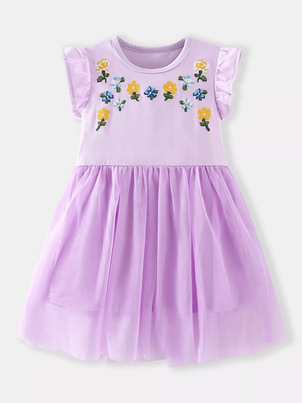 Children's Floral Embroidered Tulle Dress, image 2