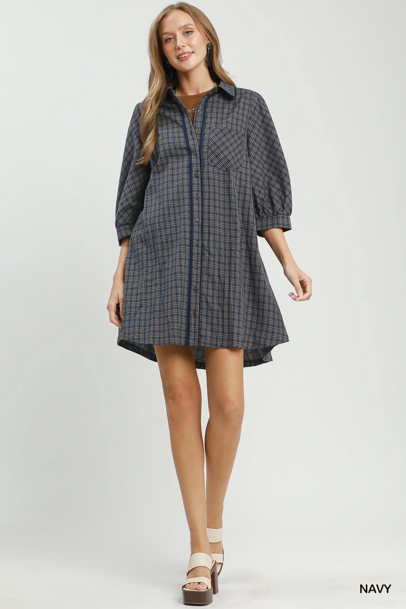 Plaid Button Down Oversized Shirt Dress, image 5