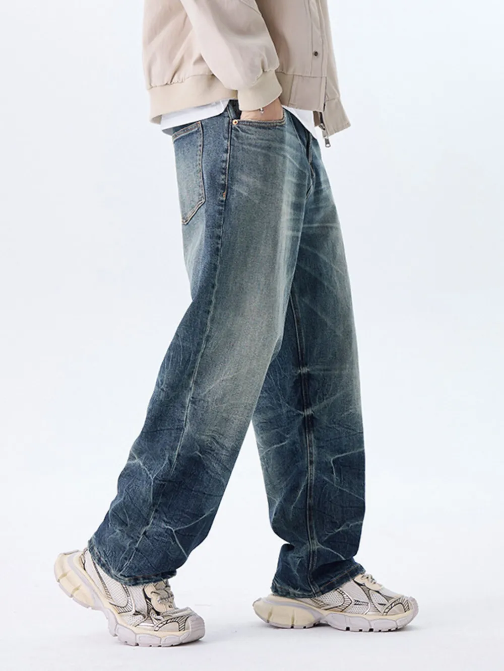 Men's Plus Size Wide Leg Jeans, image 5