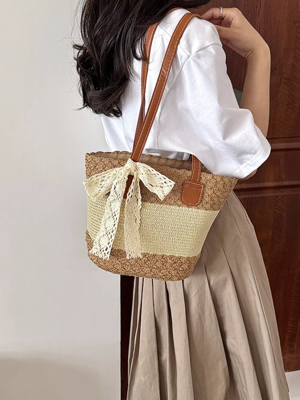 Straw Woven Shoulder Bag, image 3