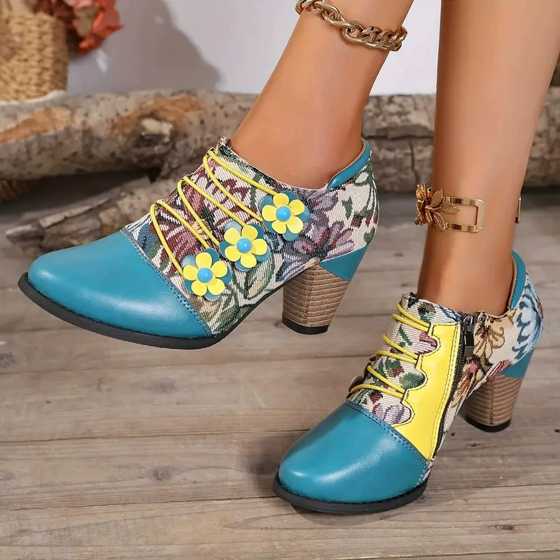 Lace-Up Block Heel Ankle Boots, image 9