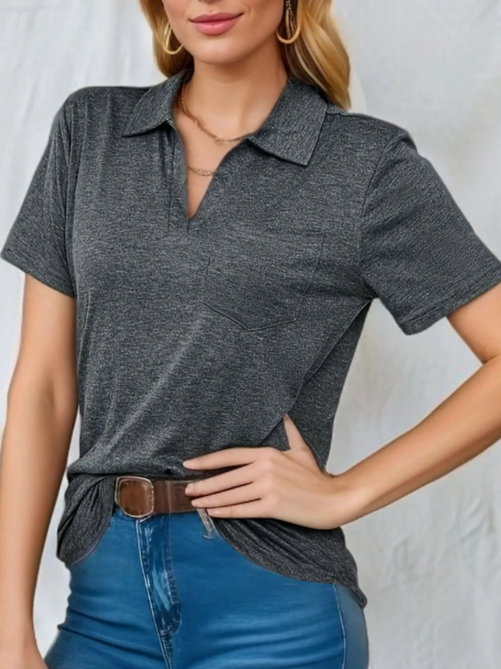 Johnny Collar Short Sleeve Top, image 16
