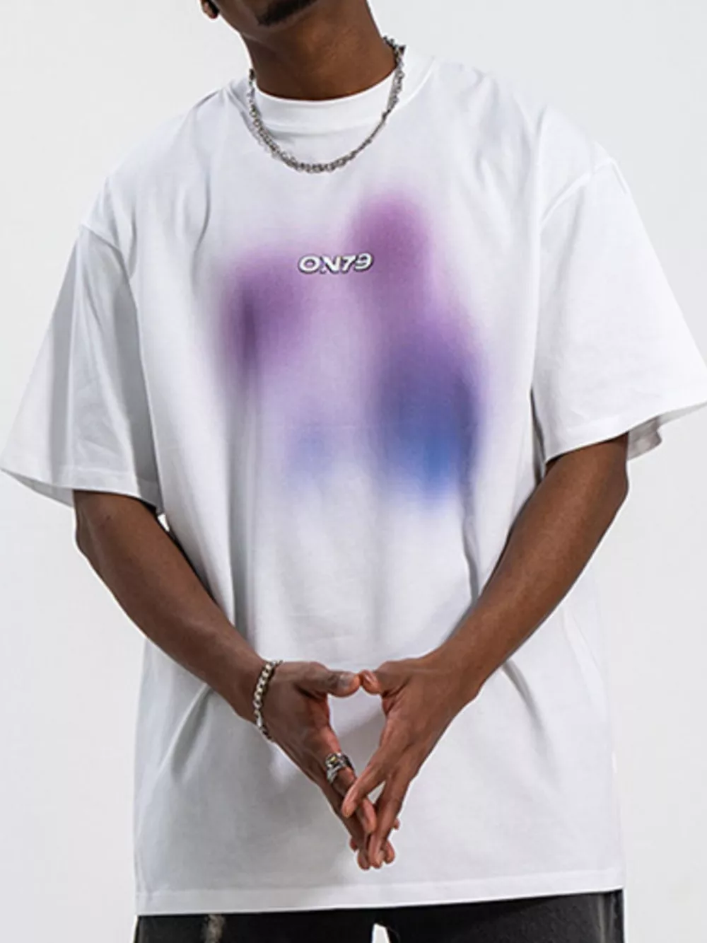 Men's Contrast Round Neck Short Sleeve T-Shirt, image 2