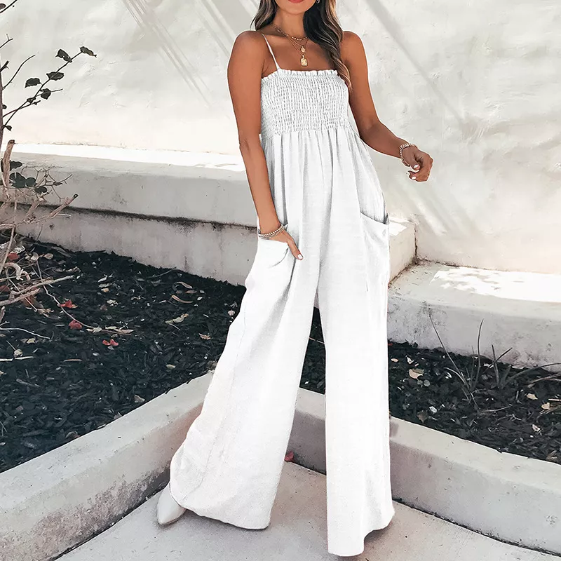 Smocked Wide Leg Jumpsuit, image 13