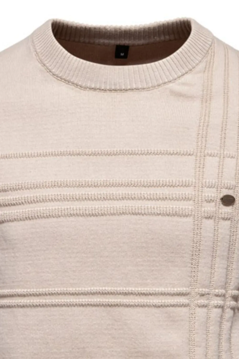Men's Round Neck Striped Sweater, image 6