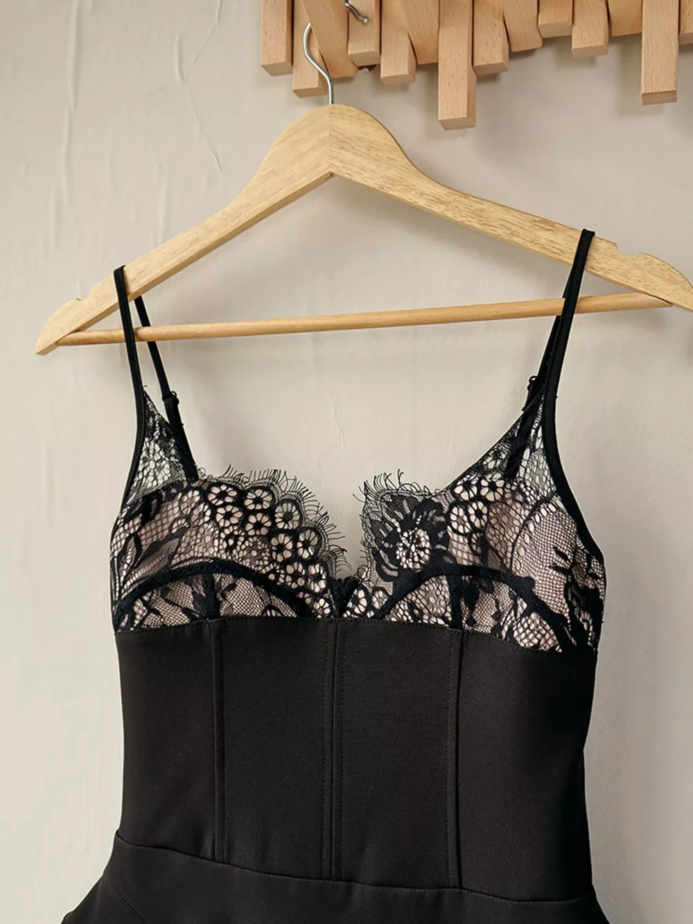 Lace Corset Mini Dress Set with Sheer Overlay, image 8