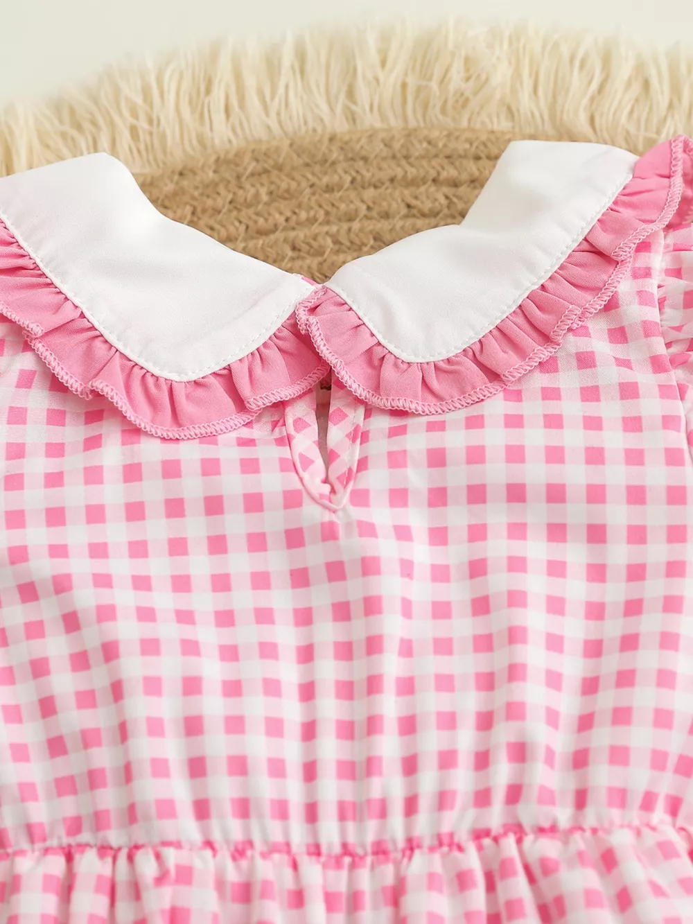 Children's Embroidered Gingham One-Piece, image 5