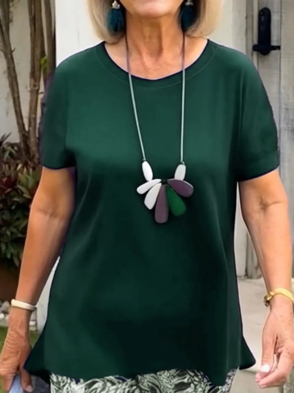 Full Size Round Neck Short Sleeve Top and Pants Set Plus Size, image 10