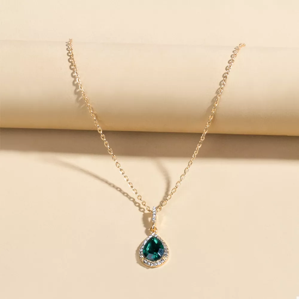 18K Gold-Plated Teardrop Pendant Necklace, image 3
