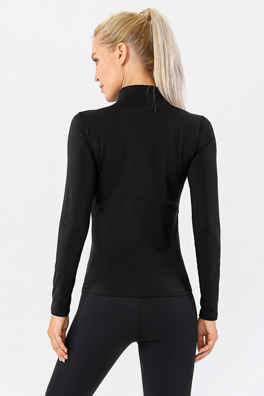 Mock Neck Quarter Zip Active T-Shirt, image 10