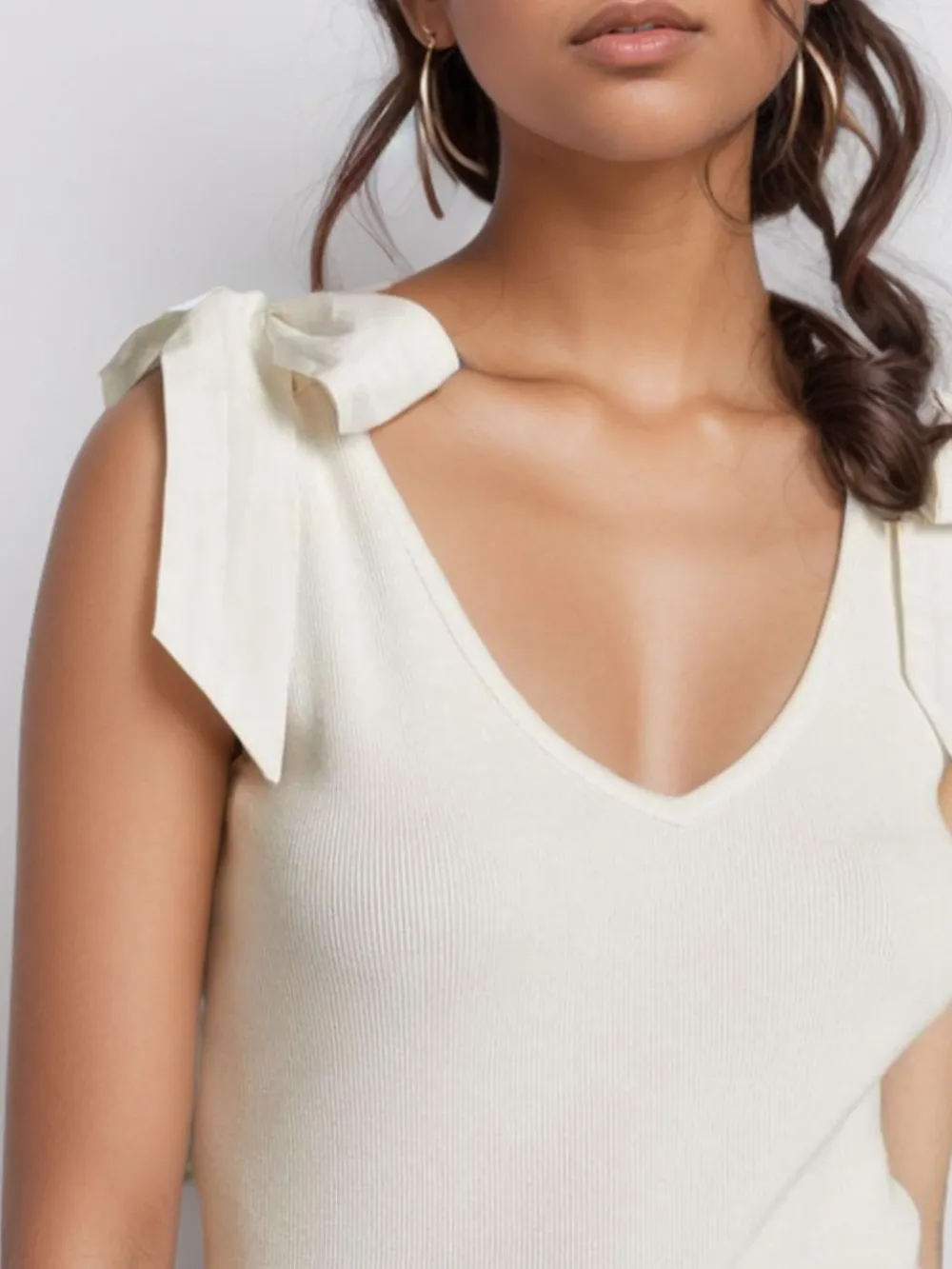 V-Neck Tie Shoulder Tank, image 18