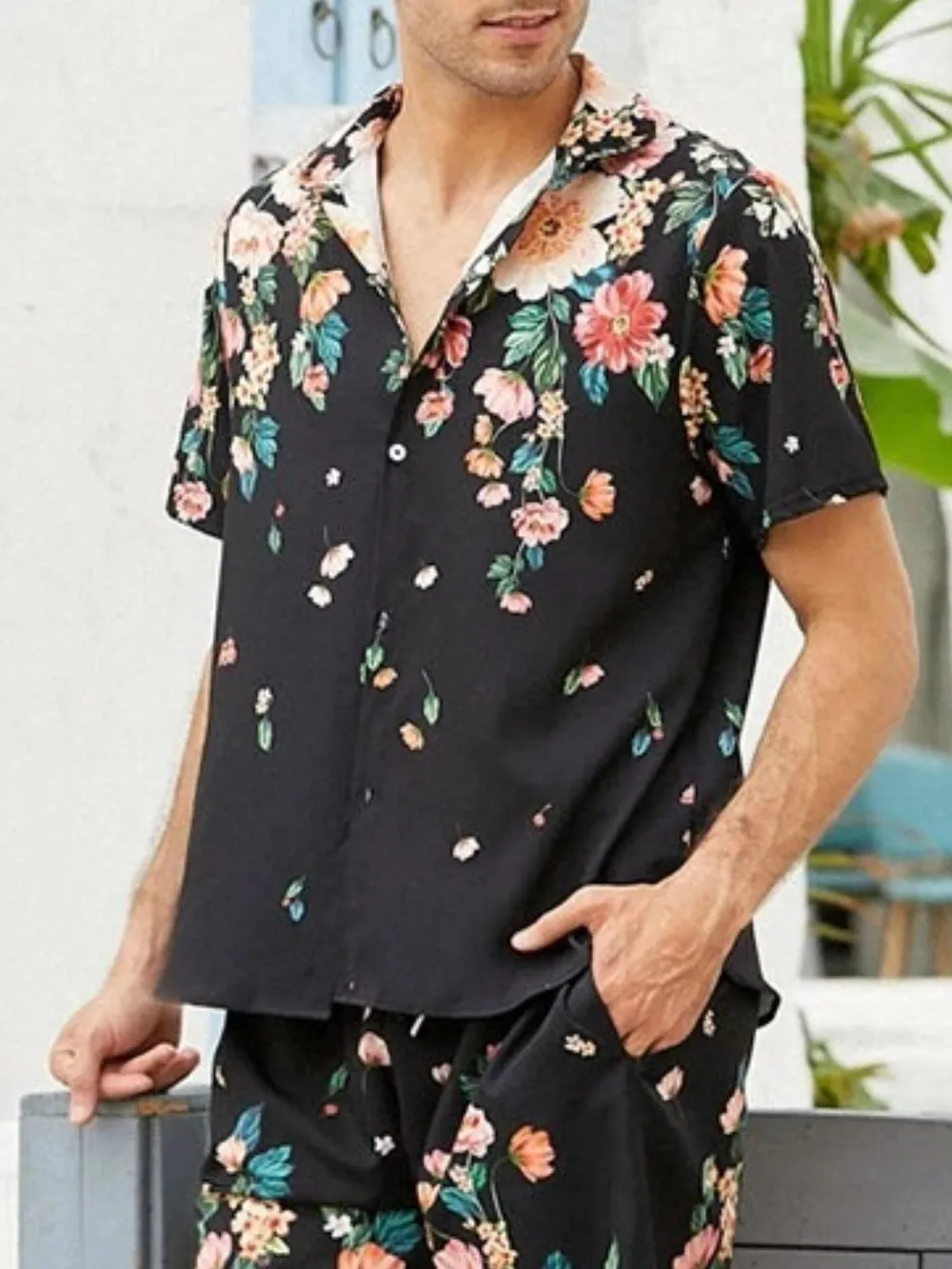 Men's Full Size Floral Button Up Long Sleeve Shirt Plus Size, image 2