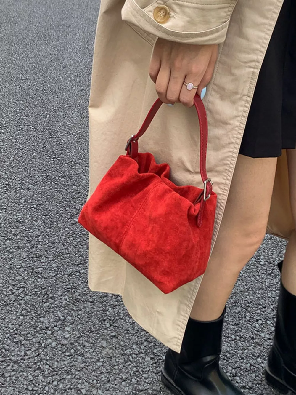 Suede Adjustable Strap Crossbody Bag, image 8