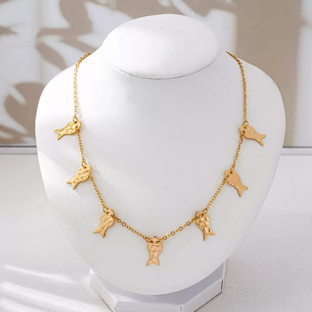 18K Gold-Plated Fish Charm Necklace, image 5