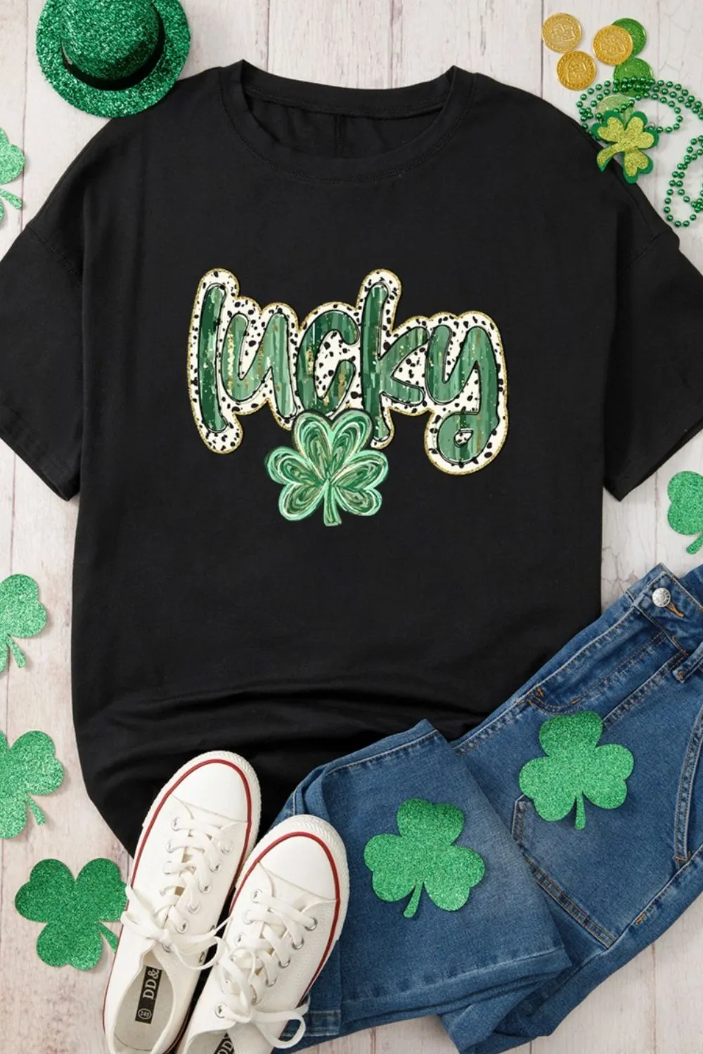 Lucky Clover Graphic T-Shirt, image 2