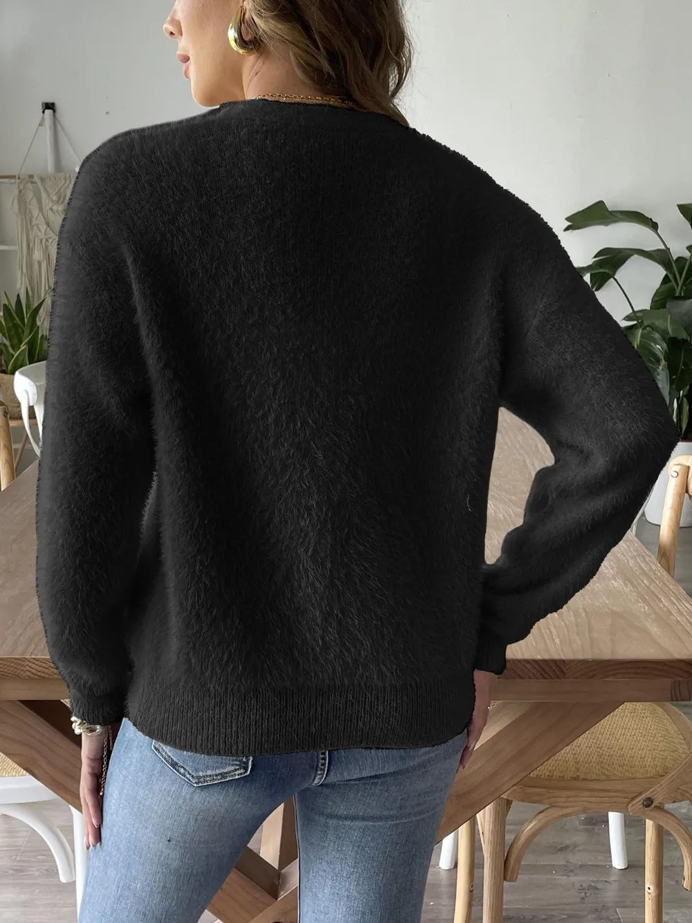 Button Up V-Neck Long Sleeve Cardigan, image 13