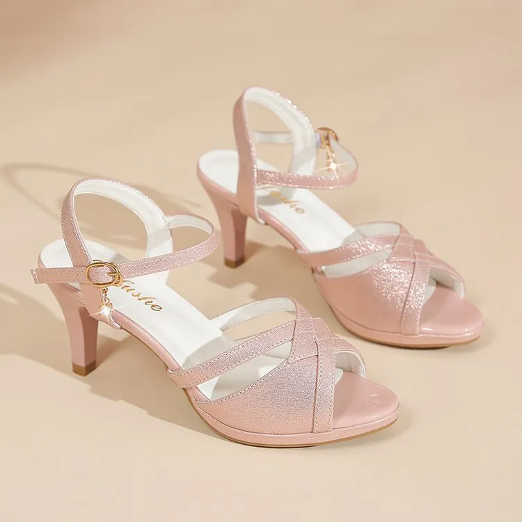Open Toe Mid Heel Sandals, image 2