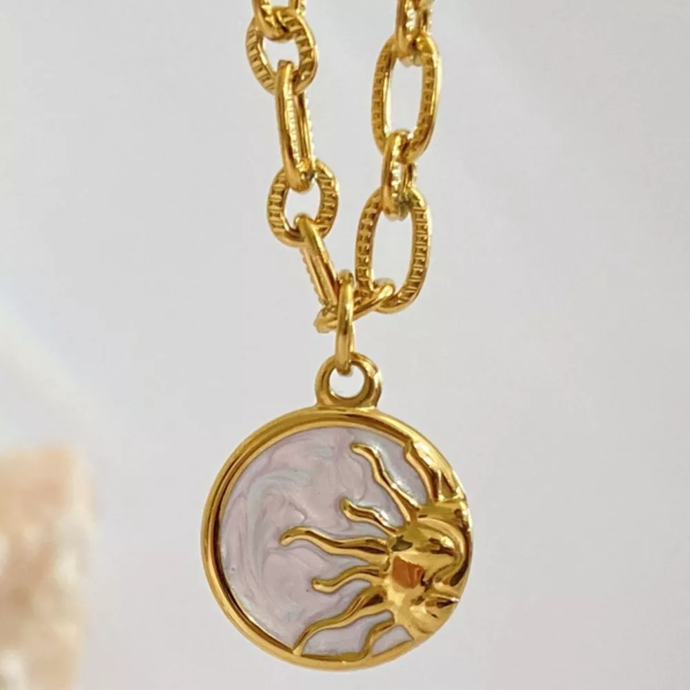 18K Gold-Plated Titanium Steel Pendant Necklace, image 4