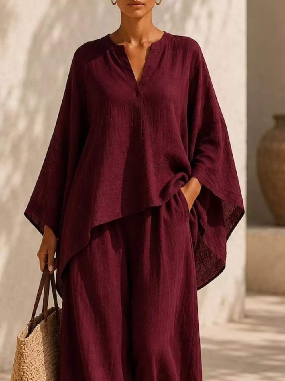 Full Size Loose Fit Top and Wide-Leg Pants Set Plus Size, image 18