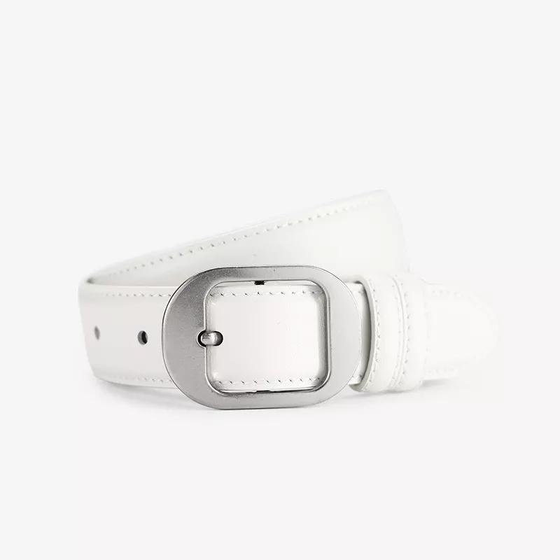Classic Leather Belt with Silver Buckle, image 2