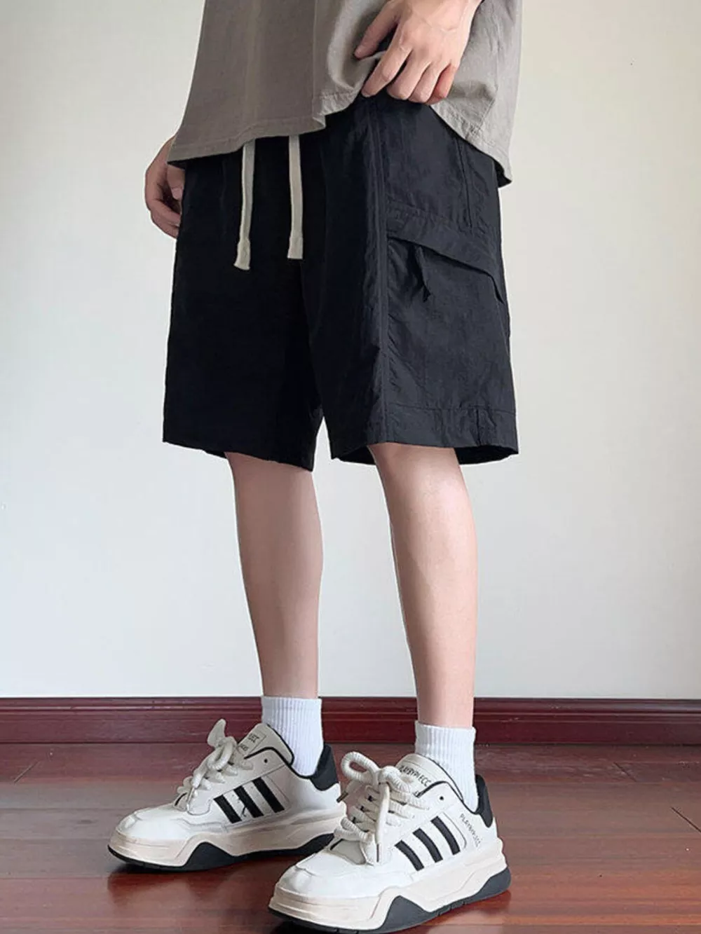 Men's Plus Size Cargo Shorts with Drawstring, image 2