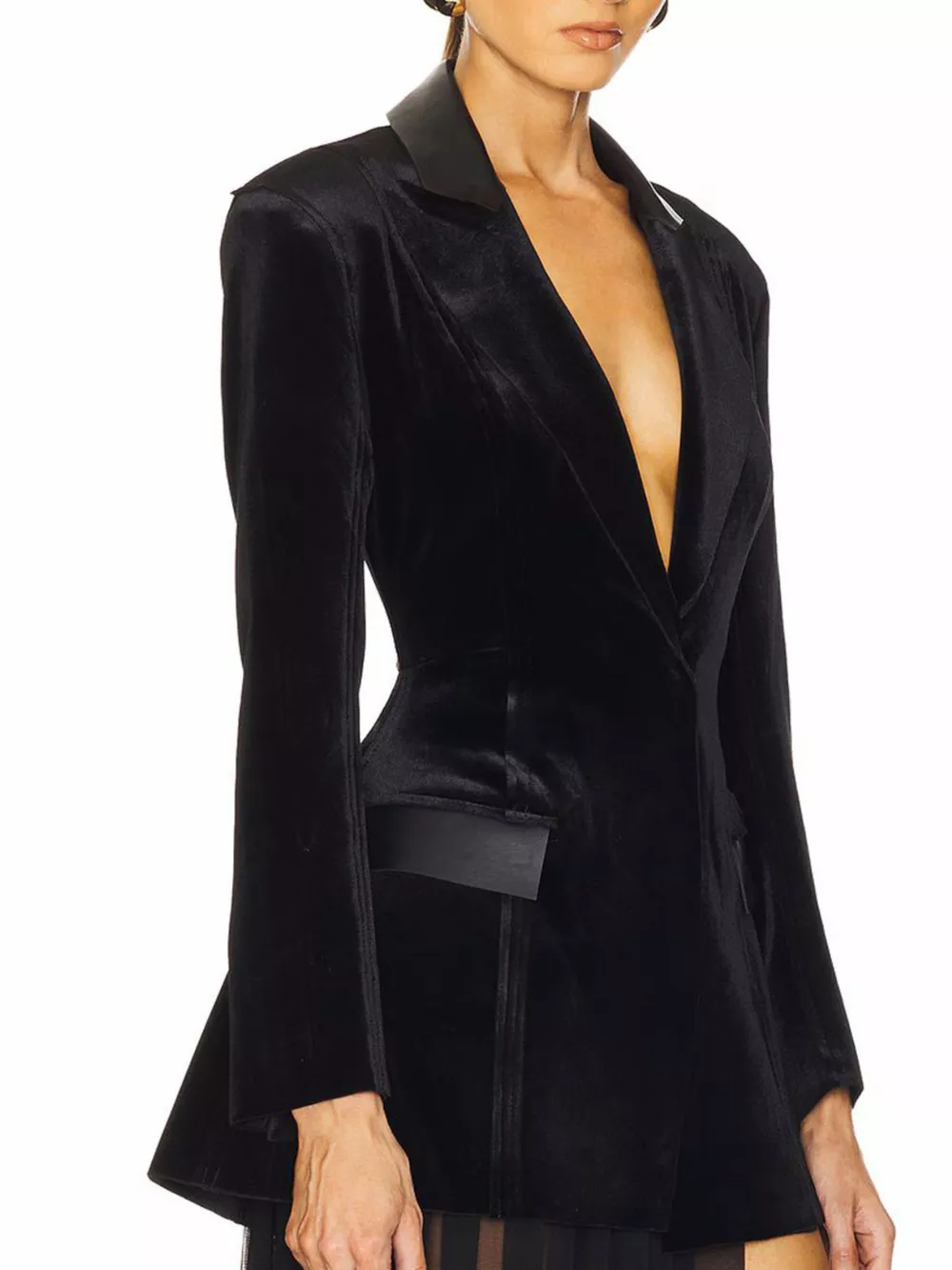 One-Button Long Sleeve Blazer, image 2
