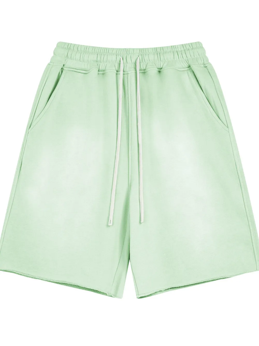 Men's Raw Edge Drawstring Casual Shorts, image 7