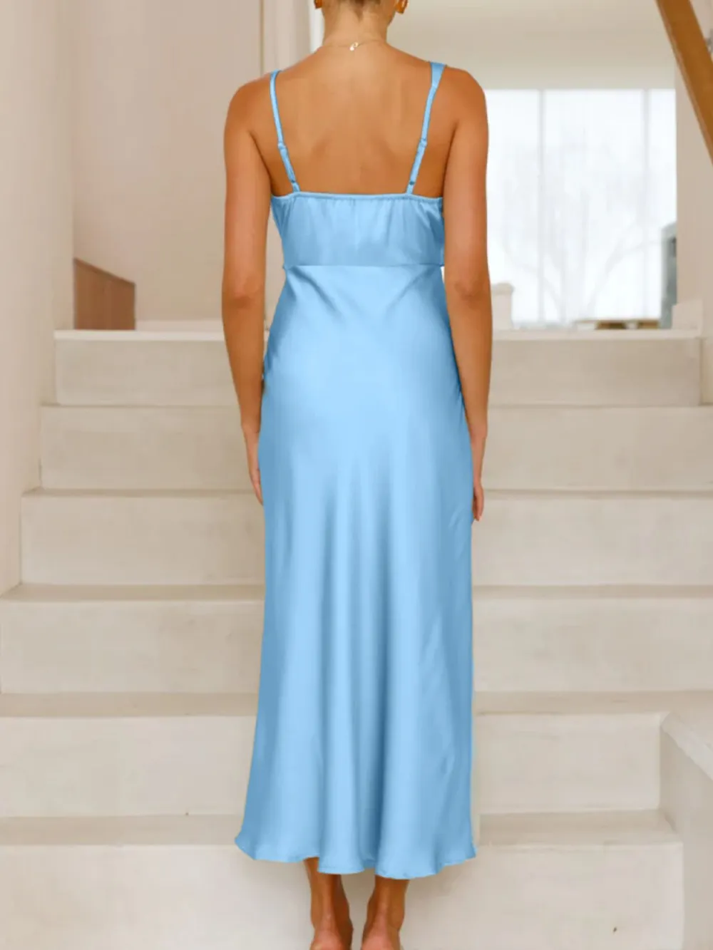 Satin Asymmetrical Midi Dress, image 29