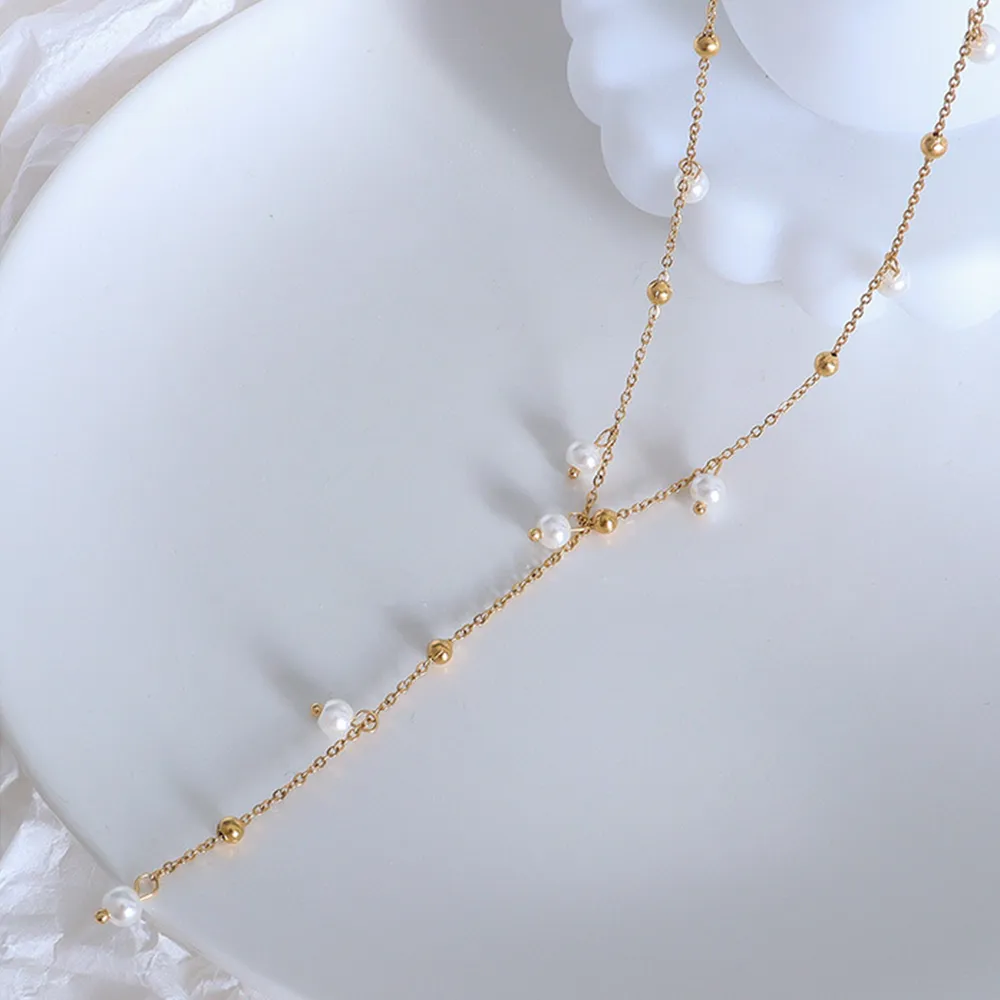 18K Gold-Plated Pearl Drop Necklace, image 3