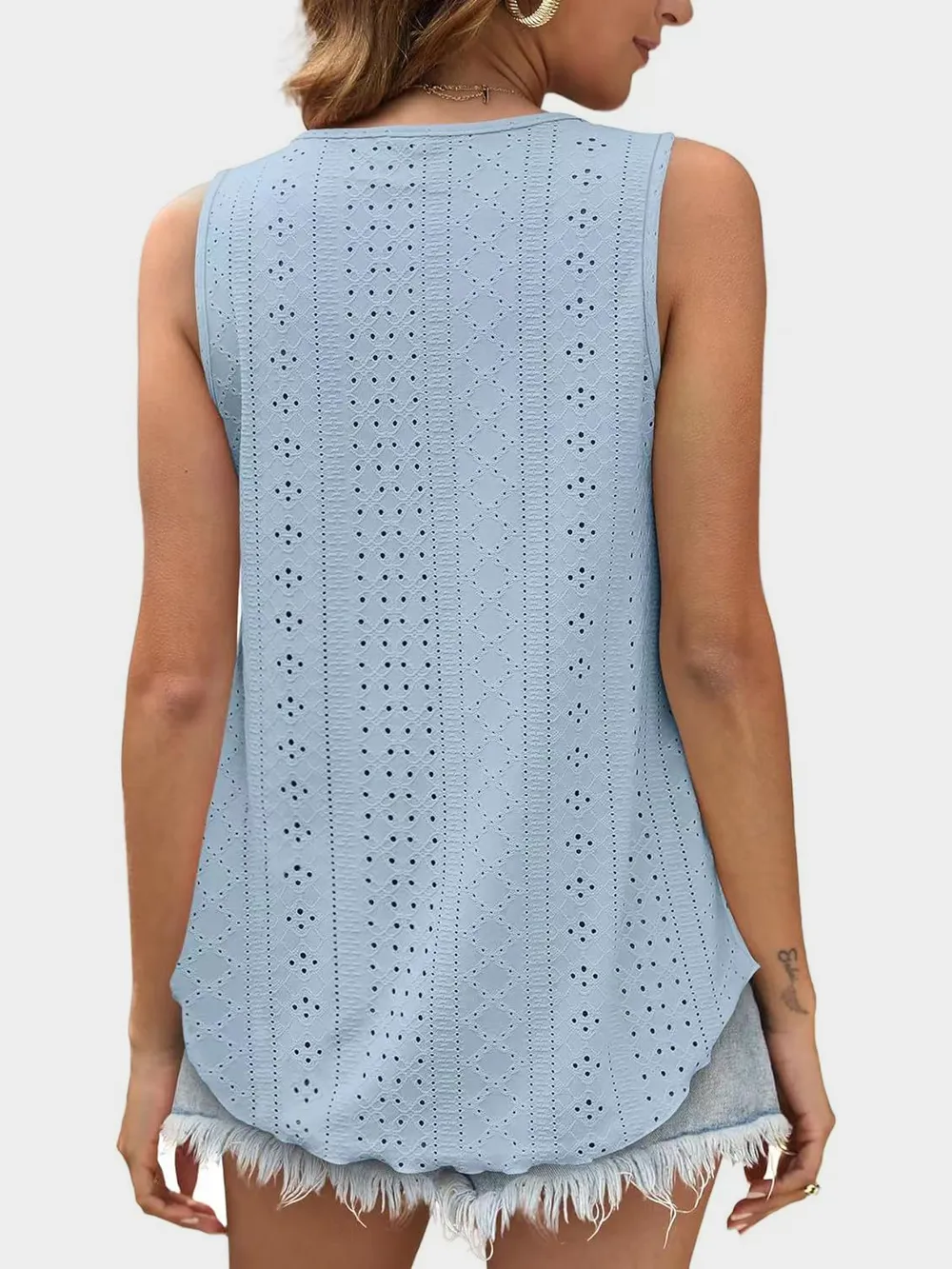 Eyelet Round Neck Tank, image 21