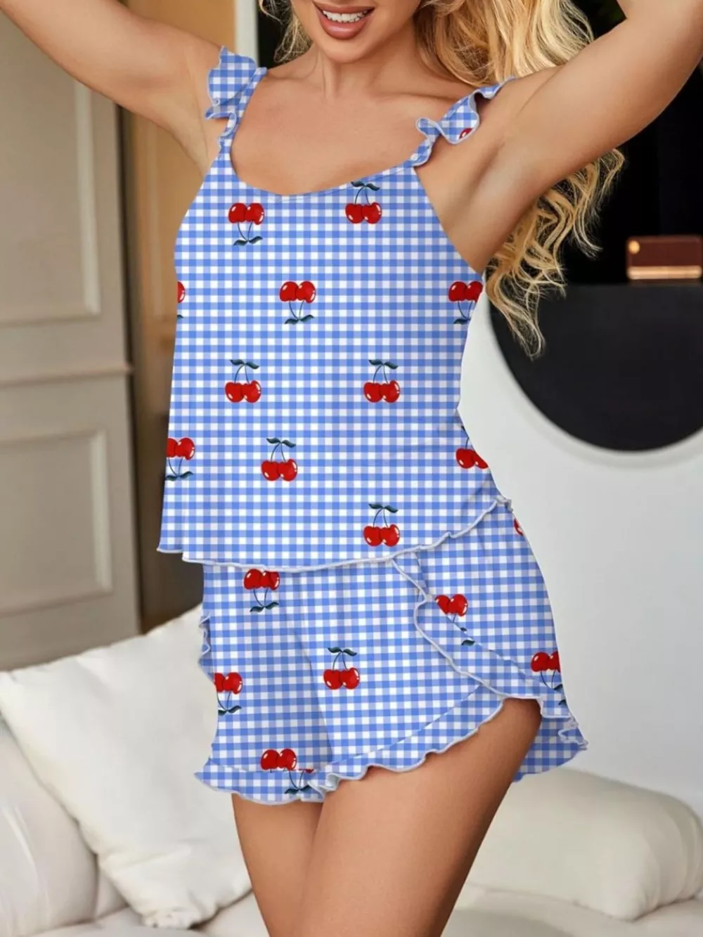 Ruffled Printed Cami and Shorts Set, image 11