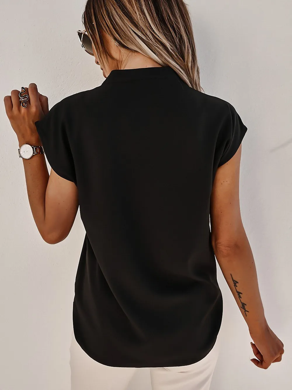 V-Neck Cap Sleeve Blouse, image 10