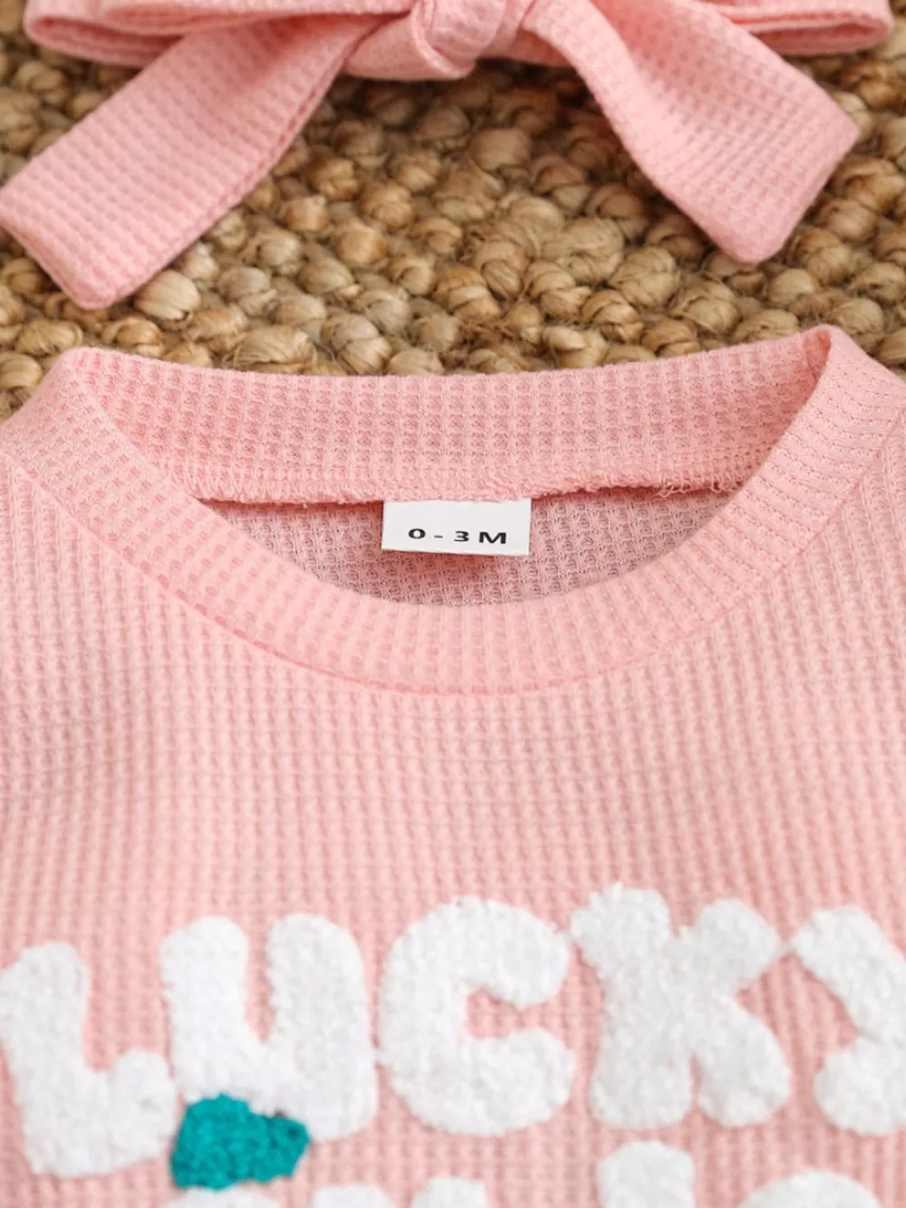 Children's Letter Waffle Knit One-Piece, image 2