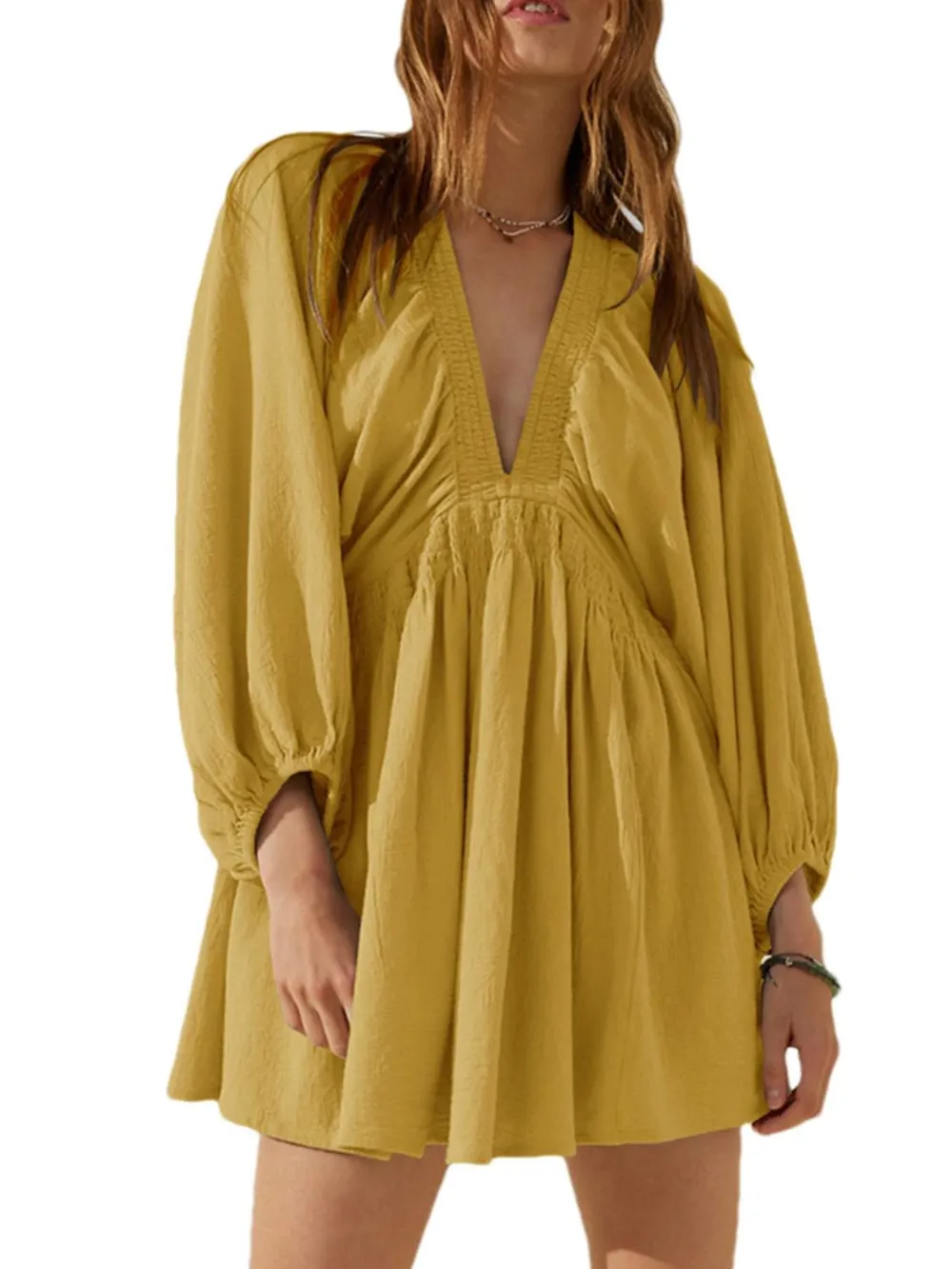 Textured V-Neck Mini Dress, image 12